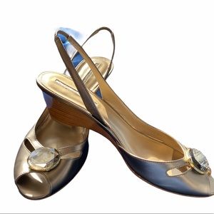 Via Spiga Sling Back Bronze Shoes